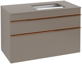 Тумба под раковину Villeroy & Boch Venticello 95,7х50,2 см ДСП трюфель серый/ручка медь A94305VG