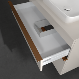 Тумба під раковину Villeroy & Boch Venticello 95,7х50,2 см ДСП м'який сірий/ручка мідь A94305VK