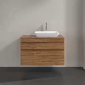 Тумба под раковину Villeroy & Boch Venticello 95,7х50,2 см ДСП дуб канзас/ручка медь  A94305RH