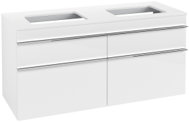 Тумба под раковину Villeroy & Boch Venticello 125,7х50,2 см МДФ глянцевый белый/ручка хром A94401DH