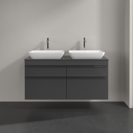 Тумба під раковину Villeroy & Boch Venticello 125,7х50,2 см МДФ глянсовий сірий/ручка хром A94401FP