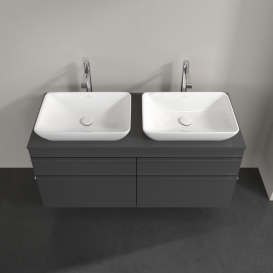 Тумба під раковину Villeroy & Boch Venticello 125,7х50,2 см МДФ глянсовий сірий/ручка хром A94401FP