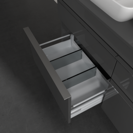 Тумба під раковину Villeroy & Boch Venticello 125,7х50,2 см МДФ глянсовий сірий/ручка хром A94401FP