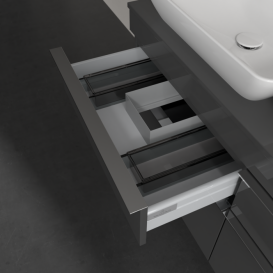 Тумба під раковину Villeroy & Boch Venticello 125,7х50,2 см МДФ глянсовий сірий/ручка хром A94401FP