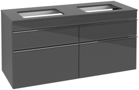 Тумба під раковину Villeroy & Boch Venticello 125,7х50,2 см МДФ глянсовий сірий/ручка хром A94401FP