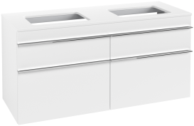 Тумба под раковину Villeroy & Boch Venticello 125,7х50,2 см ДСП/МДФ белый матовый/ручка хром A94401MS