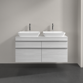 Тумба под раковину Villeroy & Boch Venticello 125,7х50,2 см ДСП/МДФ белое дерево/ручка хром A94401E8