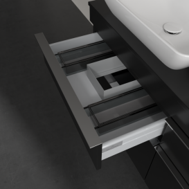 Тумба под раковину Villeroy & Boch Venticello 125,7х50,2 см МДФ черный матовый лак/ручка хром A94401PD