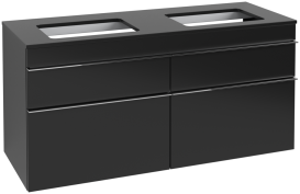 Тумба под раковину Villeroy & Boch Venticello 125,7х50,2 см МДФ черный матовый лак/ручка хром A94401PD