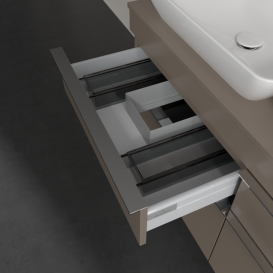 Тумба под раковину Villeroy & Boch Venticello 125,7х50,2 см ДСП трюфель серый/ручка хром A94401VG