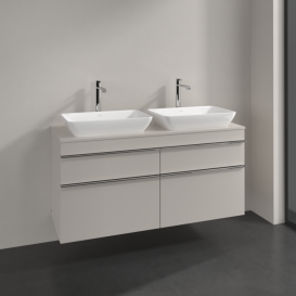 Тумба под раковину Villeroy & Boch Venticello 125,7х50,2 см ДСП мягкий серый/ручка хром A94401VK