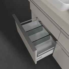 Тумба под раковину Villeroy & Boch Venticello 125,7х50,2 см ДСП мягкий серый/ручка хром A94401VK