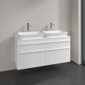 Тумба под раковину Villeroy & Boch Venticello 125,7х50,2 см МДФ глянцевый белый/ручка алюминий белый A94402DH