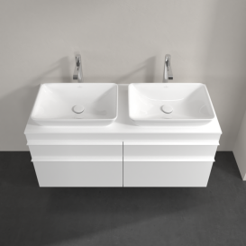 Тумба под раковину Villeroy & Boch Venticello 125,7х50,2 см МДФ глянцевый белый/ручка алюминий белый A94402DH