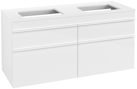 Тумба под раковину Villeroy & Boch Venticello 125,7х50,2 см МДФ глянцевый белый/ручка алюминий белый A94402DH