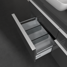 Тумба под раковину Villeroy & Boch Venticello 125,7х50,2 см МДФ глянцевый серый/ручка алюминий белый A94402FP