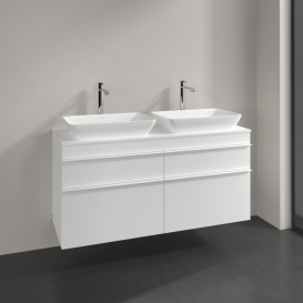 Тумба под раковину Villeroy & Boch Venticello 125,7х50,2 см ДСП/МДФ белый матовый/ручка алюминий белый A94402MS