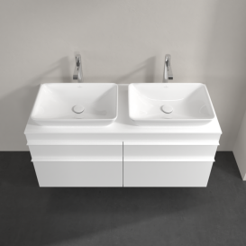 Тумба под раковину Villeroy & Boch Venticello 125,7х50,2 см ДСП/МДФ белый матовый/ручка алюминий белый A94402MS