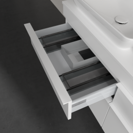 Тумба под раковину Villeroy & Boch Venticello 125,7х50,2 см ДСП/МДФ белый матовый/ручка алюминий белый A94402MS
