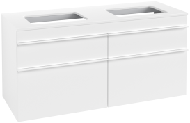 Тумба под раковину Villeroy & Boch Venticello 125,7х50,2 см ДСП/МДФ белый матовый/ручка алюминий белый A94402MS