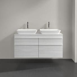 Тумба під раковину Villeroy & Boch Venticello 125,7х50,2 см ДСП/МДФ біле дерево/ручка алюміній білий A94402E8