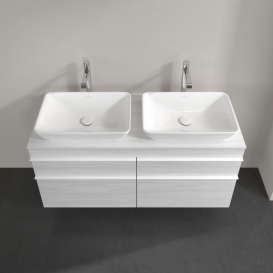 Тумба під раковину Villeroy & Boch Venticello 125,7х50,2 см ДСП/МДФ біле дерево/ручка алюміній білий A94402E8