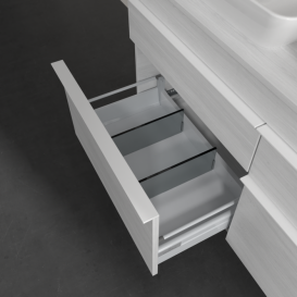 Тумба під раковину Villeroy & Boch Venticello 125,7х50,2 см ДСП/МДФ біле дерево/ручка алюміній білий A94402E8