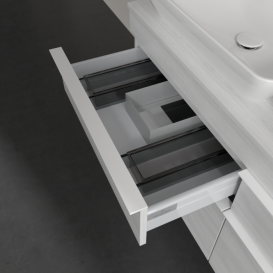 Тумба під раковину Villeroy & Boch Venticello 125,7х50,2 см ДСП/МДФ біле дерево/ручка алюміній білий A94402E8