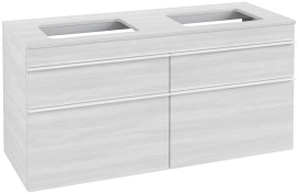 Тумба під раковину Villeroy & Boch Venticello 125,7х50,2 см ДСП/МДФ біле дерево/ручка алюміній білий A94402E8