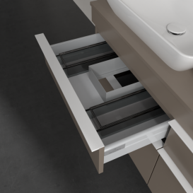 Тумба под раковину Villeroy & Boch Venticello 125,7х50,2 см ДСП трюфель серый/ручка алюминий белый A94402VG