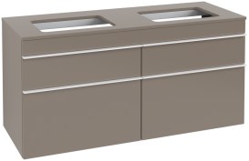 Тумба под раковину Villeroy & Boch Venticello 125,7х50,2 см ДСП трюфель серый/ручка алюминий белый A94402VG