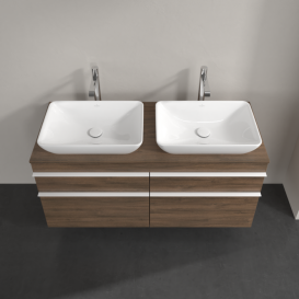 Тумба под раковину Villeroy & Boch Venticello 125,7х50,2 см ДСП дуб аризона/ручка алюминий белый A94402VH