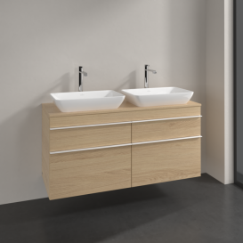 Тумба под раковину Villeroy & Boch Venticello 125,7х50,2 см ДСП северный дуб/ручка алюминий белый A94402VJ