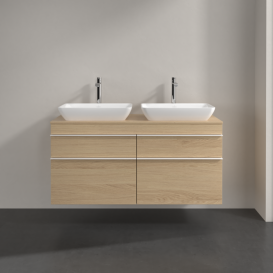 Тумба под раковину Villeroy & Boch Venticello 125,7х50,2 см ДСП северный дуб/ручка алюминий белый A94402VJ