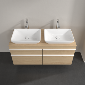 Тумба под раковину Villeroy & Boch Venticello 125,7х50,2 см ДСП северный дуб/ручка алюминий белый A94402VJ