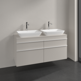 Тумба под раковину Villeroy & Boch Venticello 125,7х50,2 см ДСП мягкий серый/ручка алюминий белый A94402VK