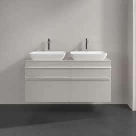 Тумба под раковину Villeroy & Boch Venticello 125,7х50,2 см ДСП мягкий серый/ручка алюминий белый A94402VK