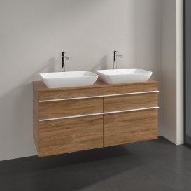 Тумба під раковину Villeroy & Boch Venticello 125,7х50,2 см ДСП дуб канзас/ручка алюміній білий A94402RH