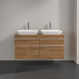 Тумба під раковину Villeroy & Boch Venticello 125,7х50,2 см ДСП дуб канзас/ручка алюміній білий A94402RH