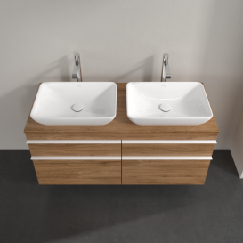 Тумба під раковину Villeroy & Boch Venticello 125,7х50,2 см ДСП дуб канзас/ручка алюміній білий A94402RH