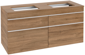 Тумба під раковину Villeroy & Boch Venticello 125,7х50,2 см ДСП дуб канзас/ручка алюміній білий A94402RH