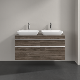 Тумба под раковину Villeroy & Boch Venticello 125,7х50,2 см ДСП каменный дуб/ручка алюминий белый A94402RK