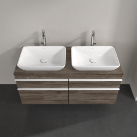 Тумба под раковину Villeroy & Boch Venticello 125,7х50,2 см ДСП каменный дуб/ручка алюминий белый A94402RK