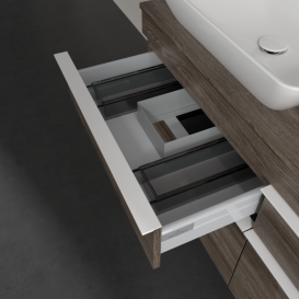 Тумба под раковину Villeroy & Boch Venticello 125,7х50,2 см ДСП каменный дуб/ручка алюминий белый A94402RK