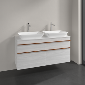 Тумба под раковину Villeroy & Boch Venticello 125,7х50,2 см ДСП/МДФ белое дерево/ручка медь A94405E8