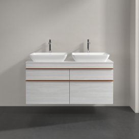 Тумба под раковину Villeroy & Boch Venticello 125,7х50,2 см ДСП/МДФ белое дерево/ручка медь A94405E8