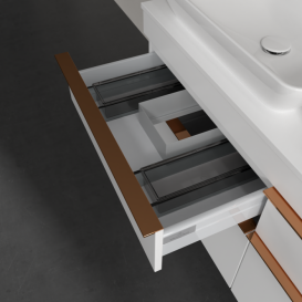 Тумба под раковину Villeroy & Boch Venticello 125,7х50,2 см ДСП/МДФ белый матовый/ручка медь A94405MS