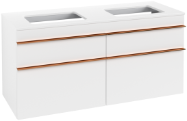 Тумба под раковину Villeroy & Boch Venticello 125,7х50,2 см ДСП/МДФ белый матовый/ручка медь A94405MS