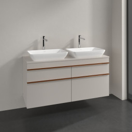 Тумба под раковину Villeroy & Boch Venticello 125,7х50,2 см ДСП мягкий серый/ручка медь A94405VK