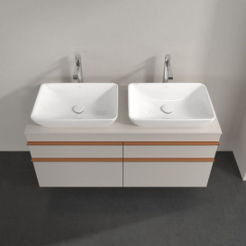 Тумба под раковину Villeroy & Boch Venticello 125,7х50,2 см ДСП мягкий серый/ручка медь A94405VK